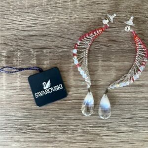 Swarovski Red and Silver Crystal Earrings